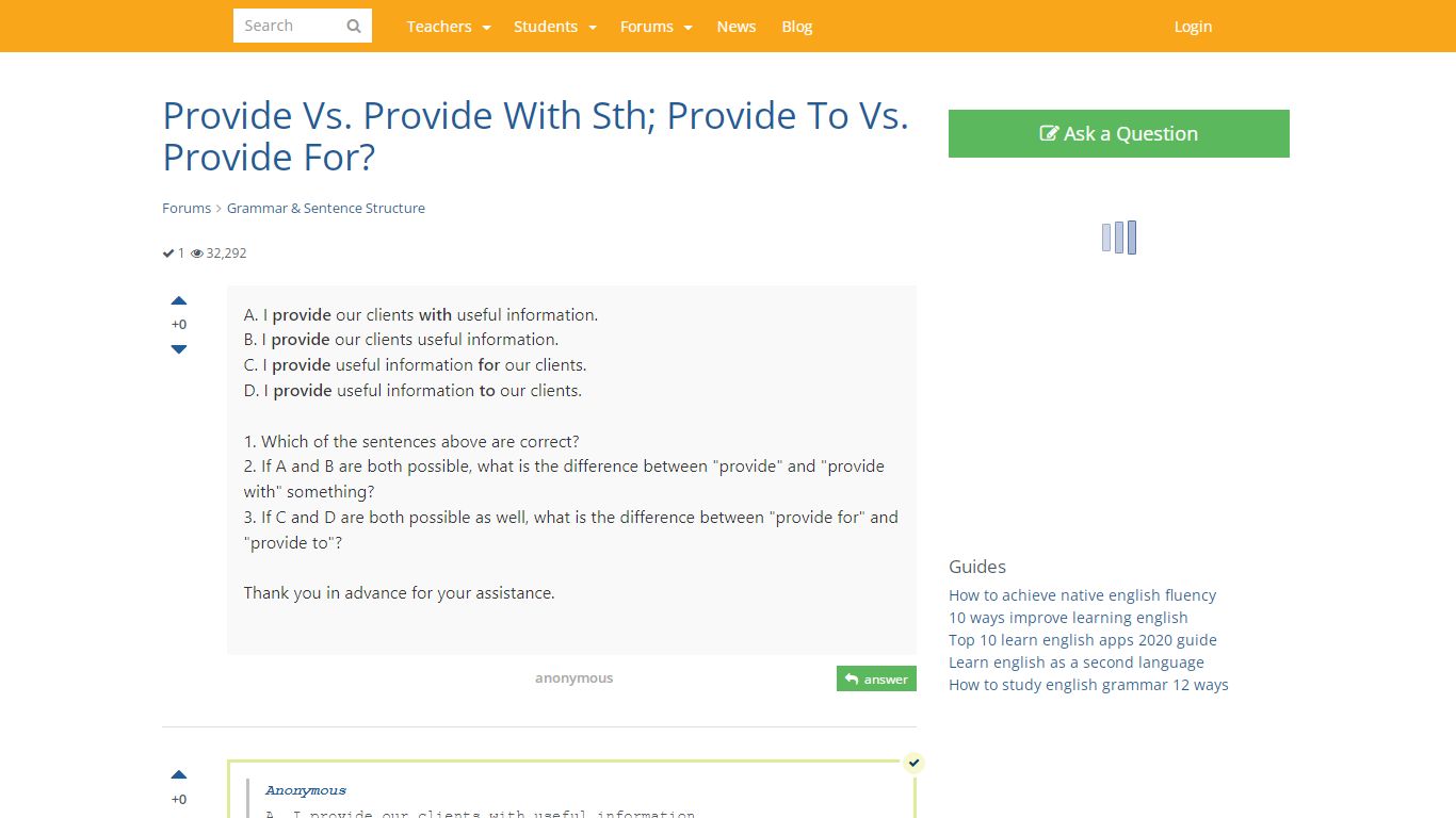 Provide Vs. Provide With Sth; Provide To Vs. Provide For?